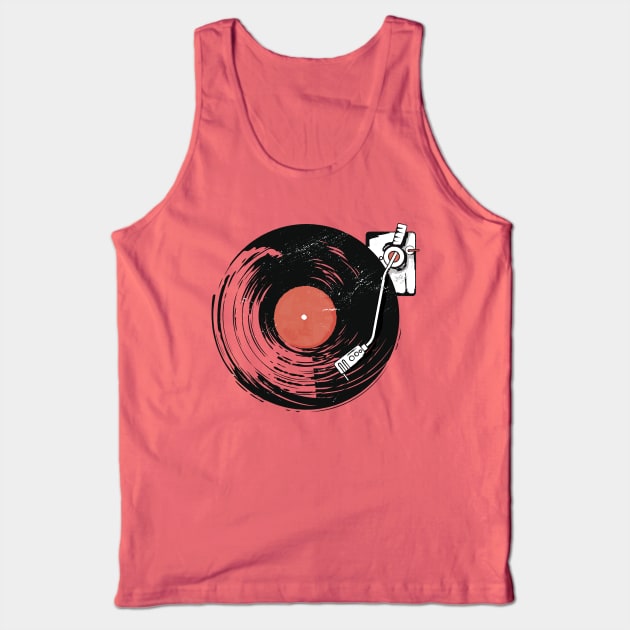 Vintage Record Player Illustration // Vinyl Lover Gift Tank Top by SLAG_Creative